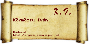 Körmöczy Iván névjegykártya