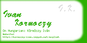 ivan kormoczy business card